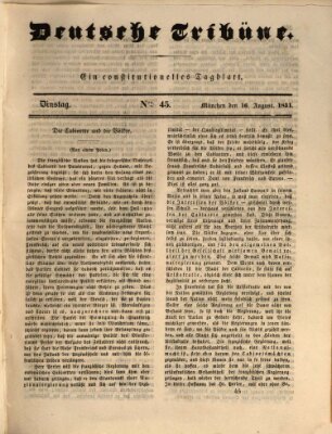 Deutsche Tribüne Dienstag 16. August 1831