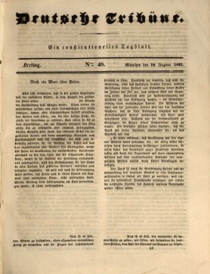 Deutsche Tribüne Freitag 19. August 1831