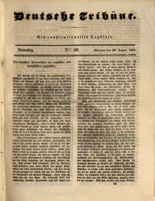 Deutsche Tribüne Samstag 20. August 1831