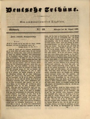 Deutsche Tribüne Mittwoch 24. August 1831