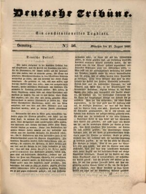 Deutsche Tribüne Samstag 27. August 1831