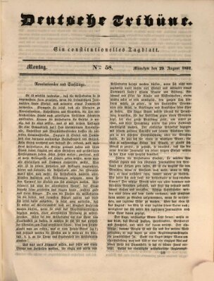 Deutsche Tribüne Montag 29. August 1831