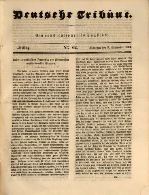 Deutsche Tribüne Freitag 2. September 1831