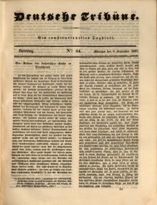 Deutsche Tribüne Sonntag 4. September 1831