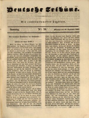 Deutsche Tribüne Samstag 10. September 1831