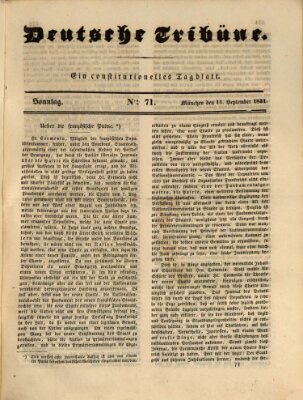 Deutsche Tribüne Sonntag 11. September 1831