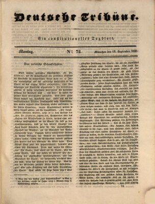 Deutsche Tribüne Montag 12. September 1831