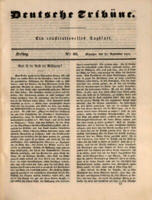 Deutsche Tribüne Freitag 23. September 1831