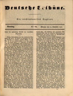 Deutsche Tribüne Samstag 24. September 1831