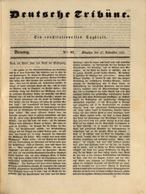 Deutsche Tribüne Dienstag 27. September 1831