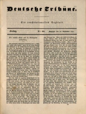 Deutsche Tribüne Freitag 30. September 1831