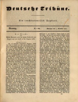 Deutsche Tribüne Dienstag 4. Oktober 1831