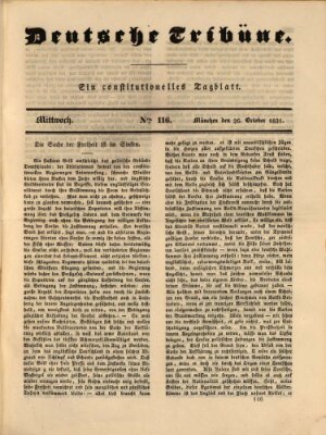 Deutsche Tribüne Mittwoch 26. Oktober 1831