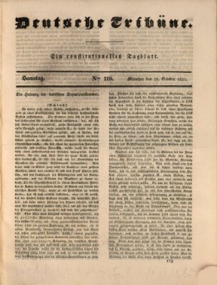 Deutsche Tribüne Samstag 29. Oktober 1831