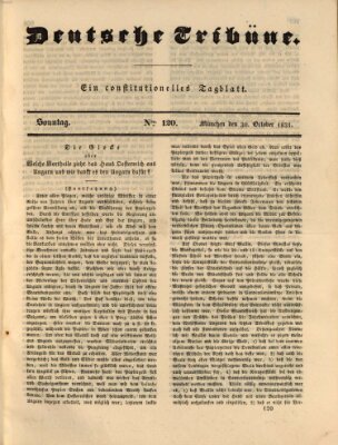 Deutsche Tribüne Sonntag 30. Oktober 1831