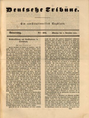 Deutsche Tribüne Donnerstag 3. November 1831