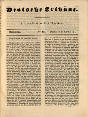 Deutsche Tribüne Donnerstag 10. November 1831