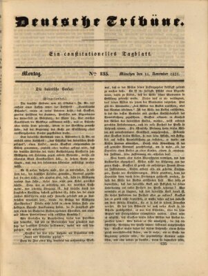 Deutsche Tribüne Montag 14. November 1831