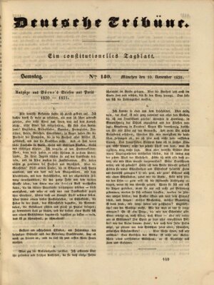 Deutsche Tribüne Samstag 19. November 1831