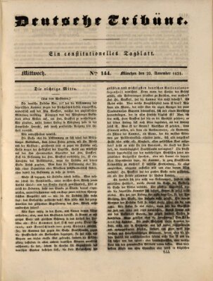 Deutsche Tribüne Mittwoch 23. November 1831