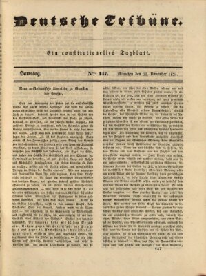 Deutsche Tribüne Samstag 26. November 1831