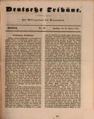 Deutsche Tribüne Samstag 21. Januar 1832