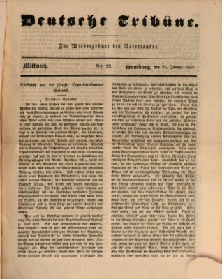 Deutsche Tribüne Mittwoch 25. Januar 1832