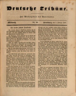 Deutsche Tribüne Mittwoch 1. Februar 1832