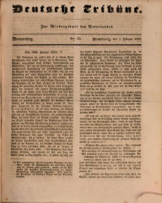 Deutsche Tribüne Donnerstag 9. Februar 1832