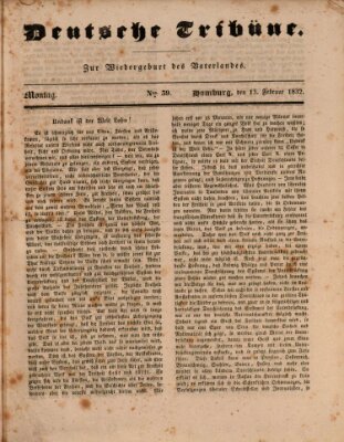 Deutsche Tribüne Montag 13. Februar 1832