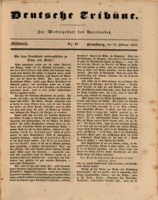 Deutsche Tribüne Mittwoch 22. Februar 1832