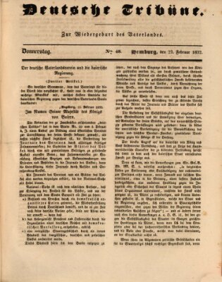 Deutsche Tribüne Donnerstag 23. Februar 1832