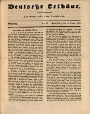 Deutsche Tribüne Samstag 25. Februar 1832