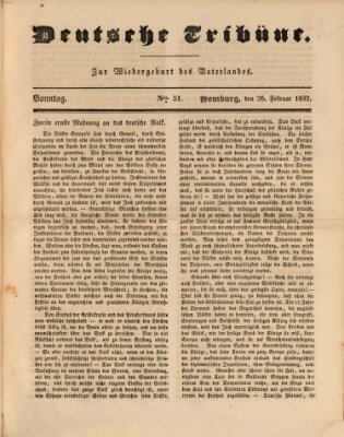 Deutsche Tribüne Sonntag 26. Februar 1832