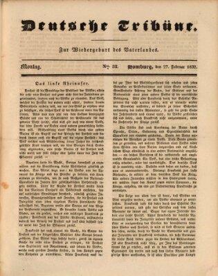 Deutsche Tribüne Montag 27. Februar 1832