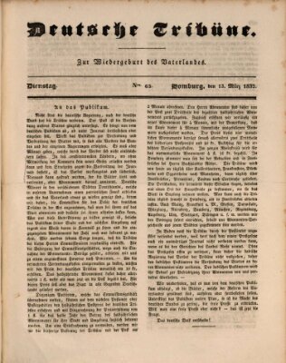 Deutsche Tribüne Dienstag 13. März 1832