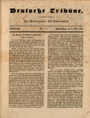 Deutsche Tribüne Mittwoch 21. März 1832