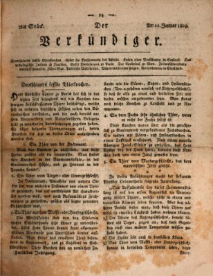 Der Verkündiger oder Zeitschrift für die Fortschritte und neuesten Beobachtungen, Entdeckungen und Erfindungen in den Künsten und Wissenschaften und für gegenseitige Unterhaltung Freitag 22. Januar 1808