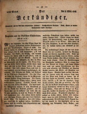 Der Verkündiger oder Zeitschrift für die Fortschritte und neuesten Beobachtungen, Entdeckungen und Erfindungen in den Künsten und Wissenschaften und für gegenseitige Unterhaltung Dienstag 8. März 1808