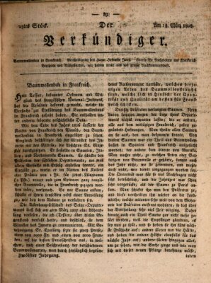 Der Verkündiger oder Zeitschrift für die Fortschritte und neuesten Beobachtungen, Entdeckungen und Erfindungen in den Künsten und Wissenschaften und für gegenseitige Unterhaltung Freitag 18. März 1808