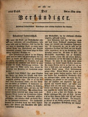 Der Verkündiger oder Zeitschrift für die Fortschritte und neuesten Beobachtungen, Entdeckungen und Erfindungen in den Künsten und Wissenschaften und für gegenseitige Unterhaltung Freitag 20. Mai 1808