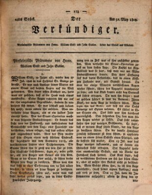 Der Verkündiger oder Zeitschrift für die Fortschritte und neuesten Beobachtungen, Entdeckungen und Erfindungen in den Künsten und Wissenschaften und für gegenseitige Unterhaltung Dienstag 31. Mai 1808