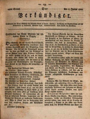 Der Verkündiger oder Zeitschrift für die Fortschritte und neuesten Beobachtungen, Entdeckungen und Erfindungen in den Künsten und Wissenschaften und für gegenseitige Unterhaltung Freitag 17. Juni 1808