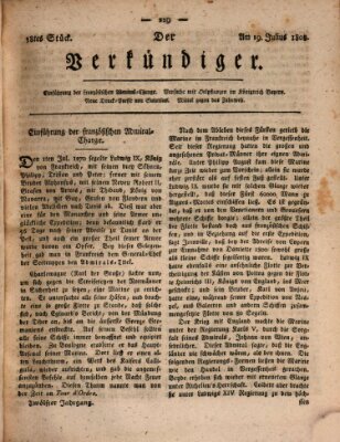 Der Verkündiger oder Zeitschrift für die Fortschritte und neuesten Beobachtungen, Entdeckungen und Erfindungen in den Künsten und Wissenschaften und für gegenseitige Unterhaltung Dienstag 19. Juli 1808