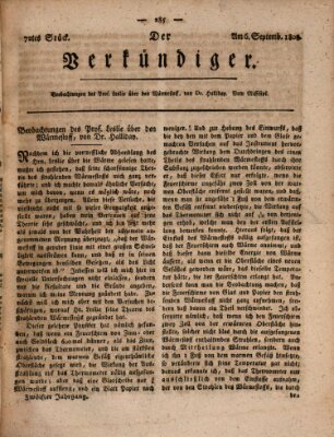 Der Verkündiger oder Zeitschrift für die Fortschritte und neuesten Beobachtungen, Entdeckungen und Erfindungen in den Künsten und Wissenschaften und für gegenseitige Unterhaltung Dienstag 6. September 1808