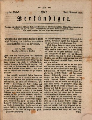 Der Verkündiger oder Zeitschrift für die Fortschritte und neuesten Beobachtungen, Entdeckungen und Erfindungen in den Künsten und Wissenschaften und für gegenseitige Unterhaltung Dienstag 8. November 1808