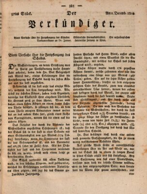 Der Verkündiger oder Zeitschrift für die Fortschritte und neuesten Beobachtungen, Entdeckungen und Erfindungen in den Künsten und Wissenschaften und für gegenseitige Unterhaltung Freitag 2. Dezember 1808