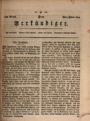 Der Verkündiger oder Zeitschrift für die Fortschritte und neuesten Beobachtungen, Entdeckungen und Erfindungen in den Künsten und Wissenschaften und für gegenseitige Unterhaltung Donnerstag 2. Februar 1809