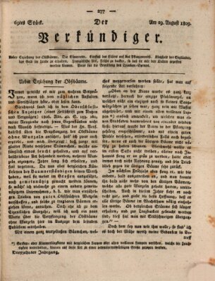 Der Verkündiger oder Zeitschrift für die Fortschritte und neuesten Beobachtungen, Entdeckungen und Erfindungen in den Künsten und Wissenschaften und für gegenseitige Unterhaltung Dienstag 29. August 1809