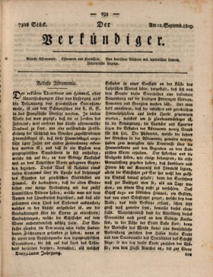 Der Verkündiger oder Zeitschrift für die Fortschritte und neuesten Beobachtungen, Entdeckungen und Erfindungen in den Künsten und Wissenschaften und für gegenseitige Unterhaltung Dienstag 12. September 1809